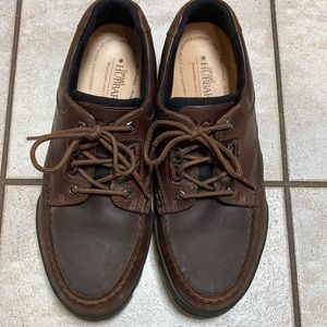 Ecco Track Waterproof Moc Toe Derby brown leather Goretex mens shoes 44 10.5